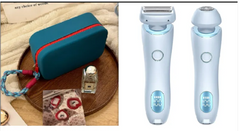 Portable electric shaver and epilator set with travel case, ideal for personal grooming gifts