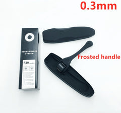 Derma roller system with 540 needles, 0.3mm, frosted handle for skincare