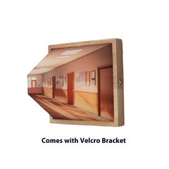 3D hallway wall art with wooden frame, includes Velcro bracket for easy hanging