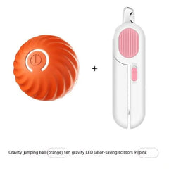 Orange gravity jumping ball + pink LED labor-saving scissors for fun family gifts