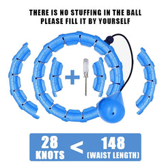Blue 28-knot adjustable waist trainer with pump, fits up to 148" waist, DIY fillable design