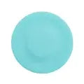 Soft teal silicone lid for food storage, reusable kitchen seal