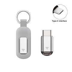 Compact Type-C USB adapter with keychain, portable charging solution for on-the-go use