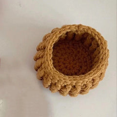 Handmade crochet basket, cozy home decor, perfect gift for family
