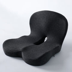 Ergonomic memory foam seat cushion with coccyx cutout for back pain relief and posture support