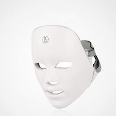 White LED face mask with touch control for skincare and beauty treatments