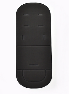 Black ergonomic footrest with textured surface and contoured design for comfort