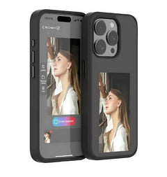 Black iPhone case with photo window display, personalized gift for her