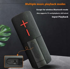 Portable Bluetooth speaker with TF card, AUX input, and multiple playback modes for music on the go
