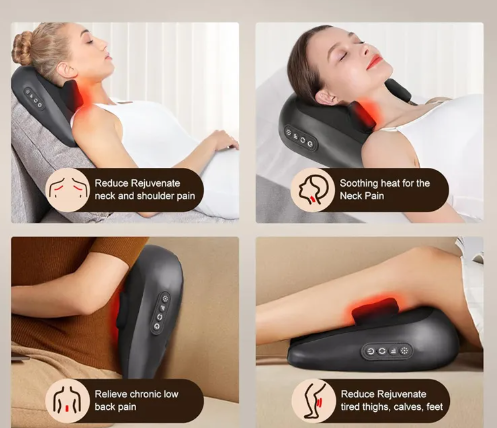 Neck and shoulder massager with heat therapy for pain relief, ideal gift for family relaxation