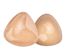 Beige silicone breast forms for post-mastectomy comfort and natural look