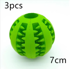 Green 7cm pet chew ball with spikes, 3pcs set for dogs