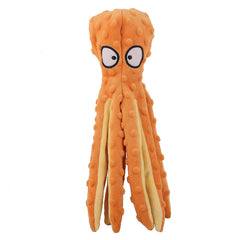 Orange plush octopus toy with big eyes, soft stuffed animal for kids and family gifts