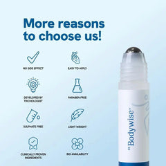 Bodywise roller with benefits: no side effects, paraben-free, sulfate-free, clinically proven ingredients