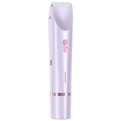 Purple cordless hair trimmer with pink accents for personal grooming