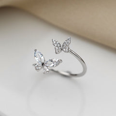 Elegant butterfly ring with sparkling crystals, perfect gift for her