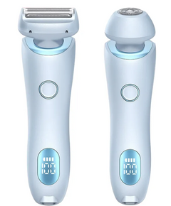 Rechargeable women's electric shaver and epilator set with LCD display, ideal gift for personal grooming