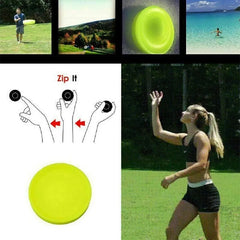 Bright yellow flying disc for outdoor fun, beach games, and backyard play — easy grip, zip it throw