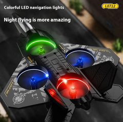 LED-lit toy drone with colorful navigation lights for night flying, model L0712