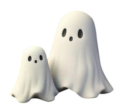 Cute white ghost figurines for Halloween decor, perfect family gifts