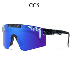 Blue gradient Viper sports sunglasses with speckled black frame, CC5 model