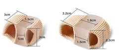 Soft baby toe protectors with size measurements, gentle cushioning for infant feet comfort