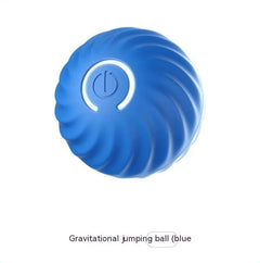 Blue gravitational jumping ball with power button, fun family gift toy