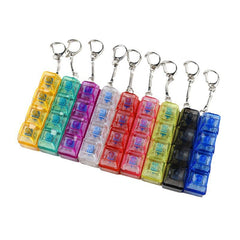 Colorful keyboard keychain gifts in rainbow hues, perfect for tech lovers and family presents