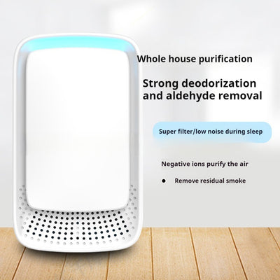 White air purifier with blue light, removes smoke and odors, quiet for sleep, whole house purification