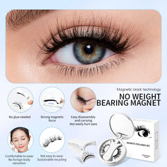 Magnetic eyelashes with no glue, strong hold, easy application & comfortable wear for natural-looking eye enhancement