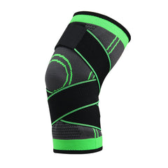 Black and neon green knee brace support for sports and recovery