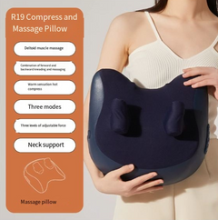 R19 neck massage pillow with heat, 3 modes, adjustable force for deltoid & neck support