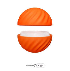 Orange replacement shell for skincare container, sleek design with ribbed texture