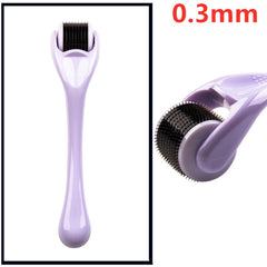 Purple 0.3mm derma roller for skin care and facial treatments