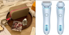 Portable electric shaver and facial cleansing brush with travel case, perfect gift for her