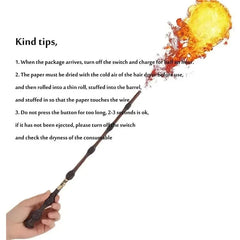 Magic wand with fiery effect, perfect for Harry Potter fans and fantasy-themed gifts