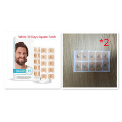 White 30-day square nasal dilator patches starter kit with 15 adhesive strips for better sleep and breathing
