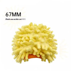 Yellow plush sea urchin toy, 67mm, soft spiky texture, cute gift for kids or collectors