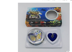 Heart-shaped blue pendant gift set with sea turtle box, perfect for family love gifts