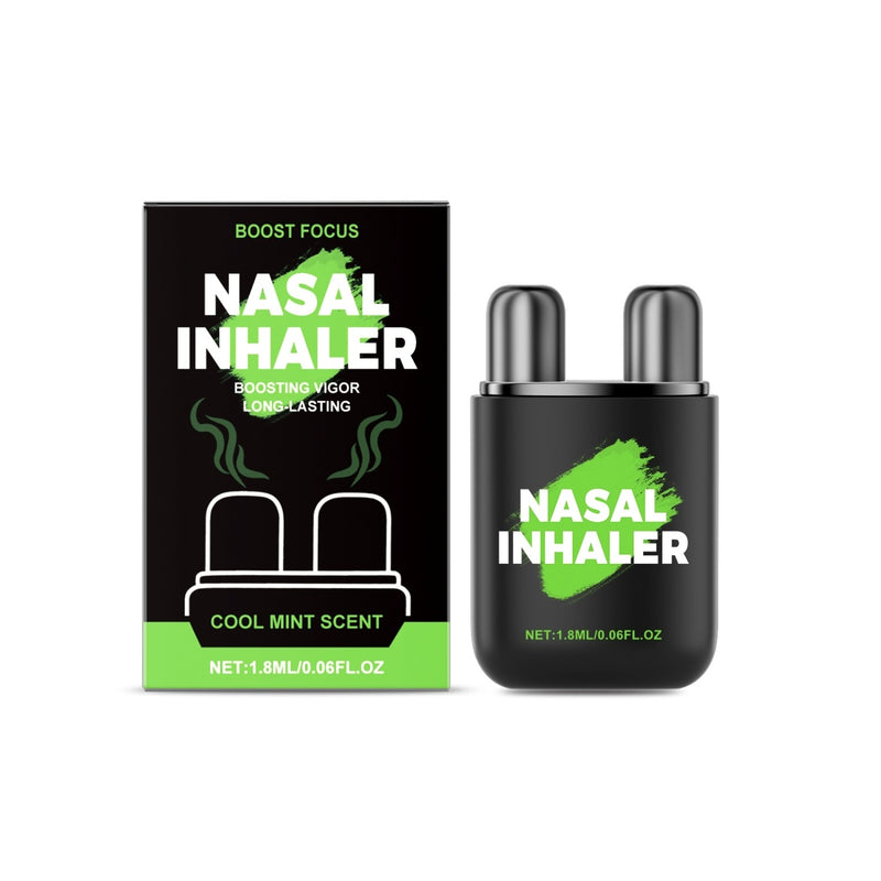 Cool mint nasal inhaler for focus and vigor, 1.8ml, with packaging
