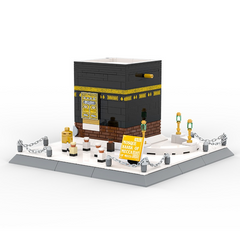 Kaaba of Mecca mosque model building set with golden details and sign, ideal Islamic gift for family