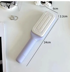 Purple hairbrush with white bristles, 24cm long, ideal gift for family and personal use