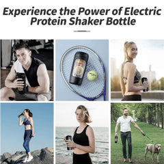 Electric protein shaker bottle for fitness enthusiasts and active lifestyles