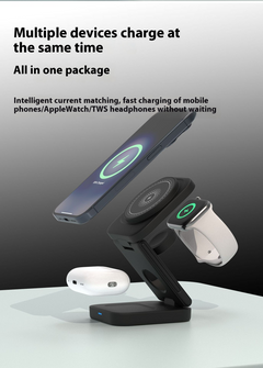 Wireless charging station for phone, Apple Watch, and TWS earbuds, fast charge multiple devices simultaneously