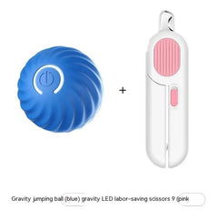 Blue gravity jumping ball and pink LED labor-saving scissors set for fun gifts