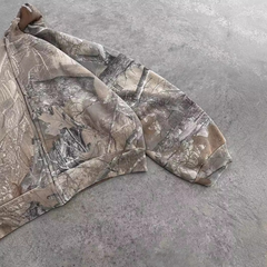 Camouflage hoodie with forest print, cozy fall or winter wear for outdoor lovers