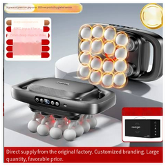 Black massage device with glowing nodes, ideal for muscle relief and relaxation