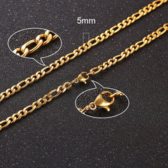 5mm gold chain necklace with lobster clasp, elegant gift for family
