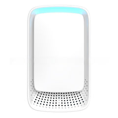 White air purifier with blue LED light, ideal for home use and family gifts