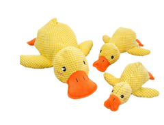 Yellow knitted duck plush toys, cute family set for kids and home decor